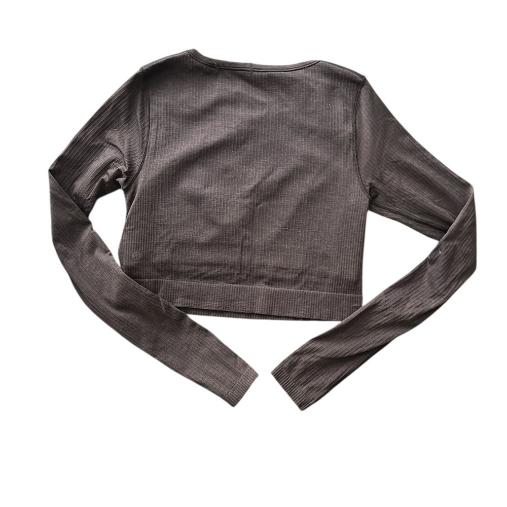 Lululemon Ebb to Street Long Sleeve  Crop Top SZ 8 - Picture 3 of 6
